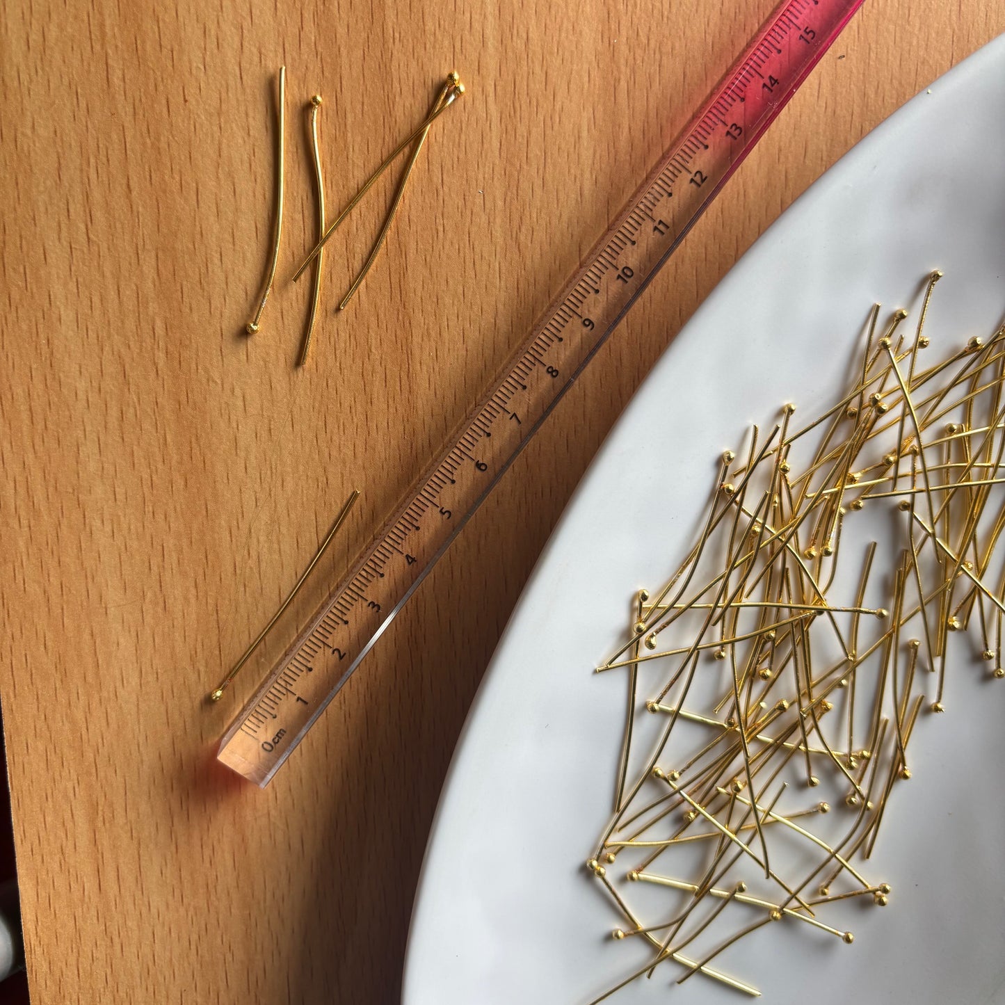 Brass with 18k Gold Plated - Ball Headpin - Anti Tarnish