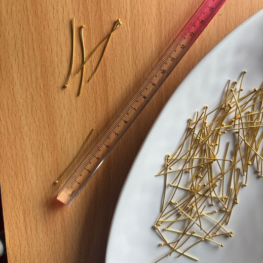 Brass with 18k Gold Plated - Ball Headpin - Anti Tarnish