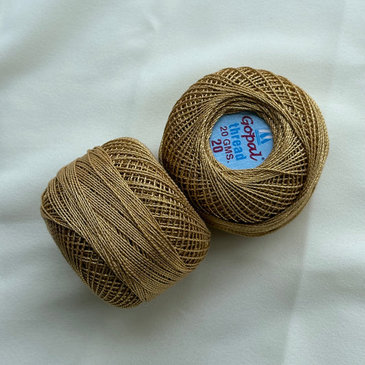 Metallic Cotton Thread Tkt 20 - Deep Gold