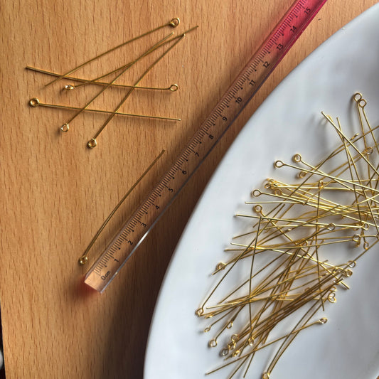 Brass with 18k Gold Plated -Eyepin - Anti Tarnish