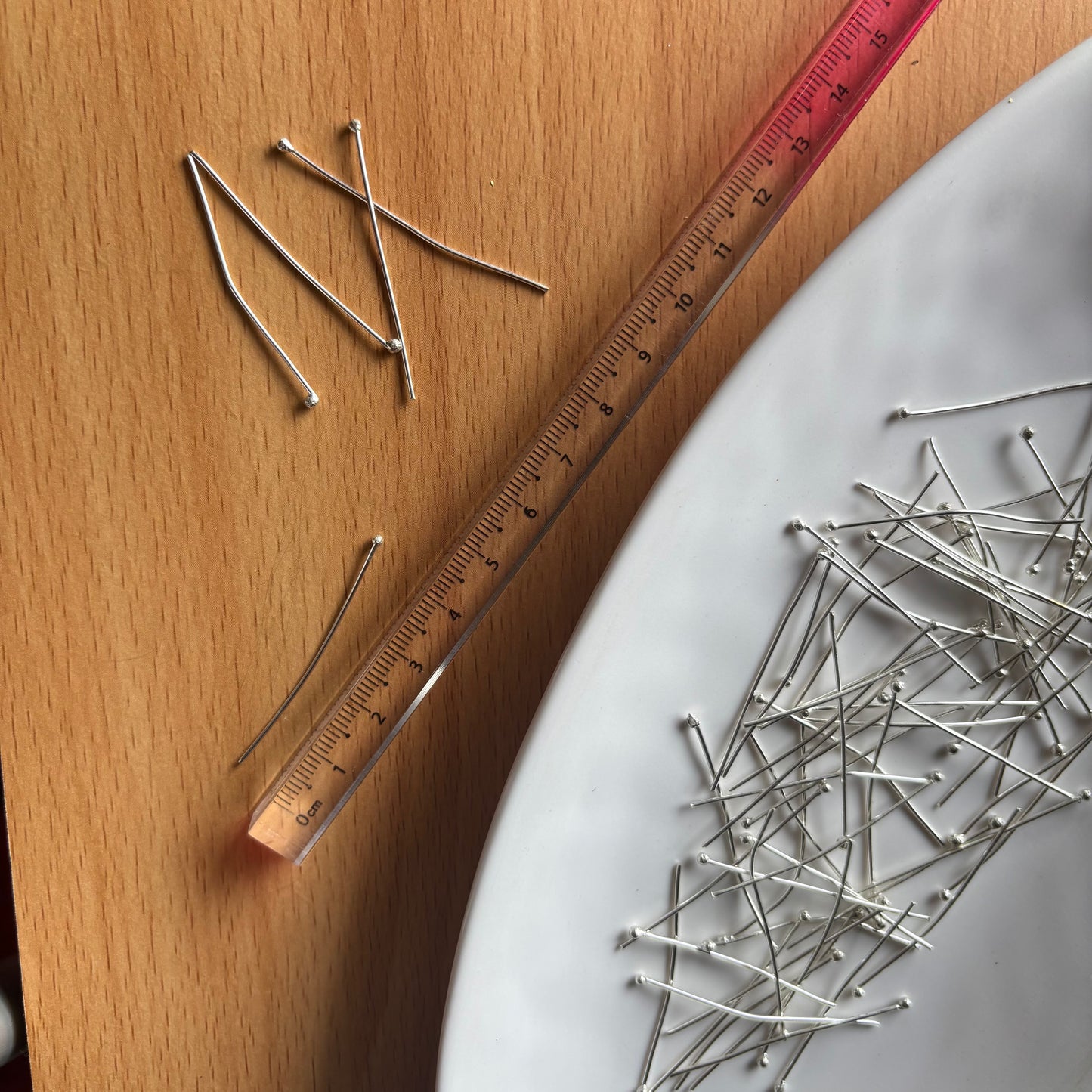 Brass with Silver Plated - Ball Headpin - Anti Tarnish
