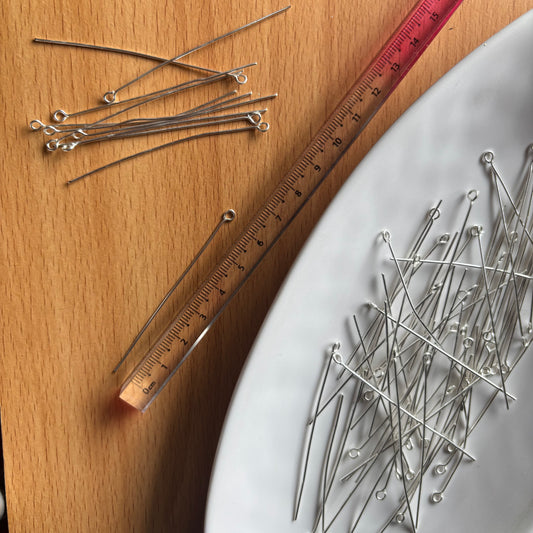 Brass with Silver Plated -Eyepin - Anti Tarnish
