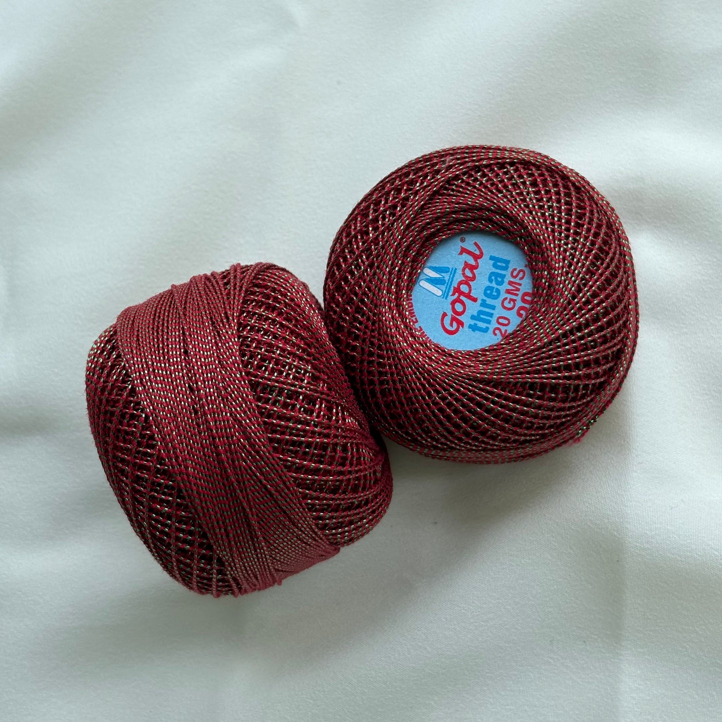 Metallic Cotton Thread Tkt 20 - Red