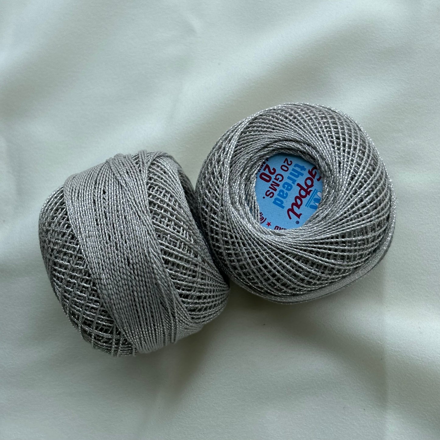 Metallic Cotton Thread Tkt 20 - Silver