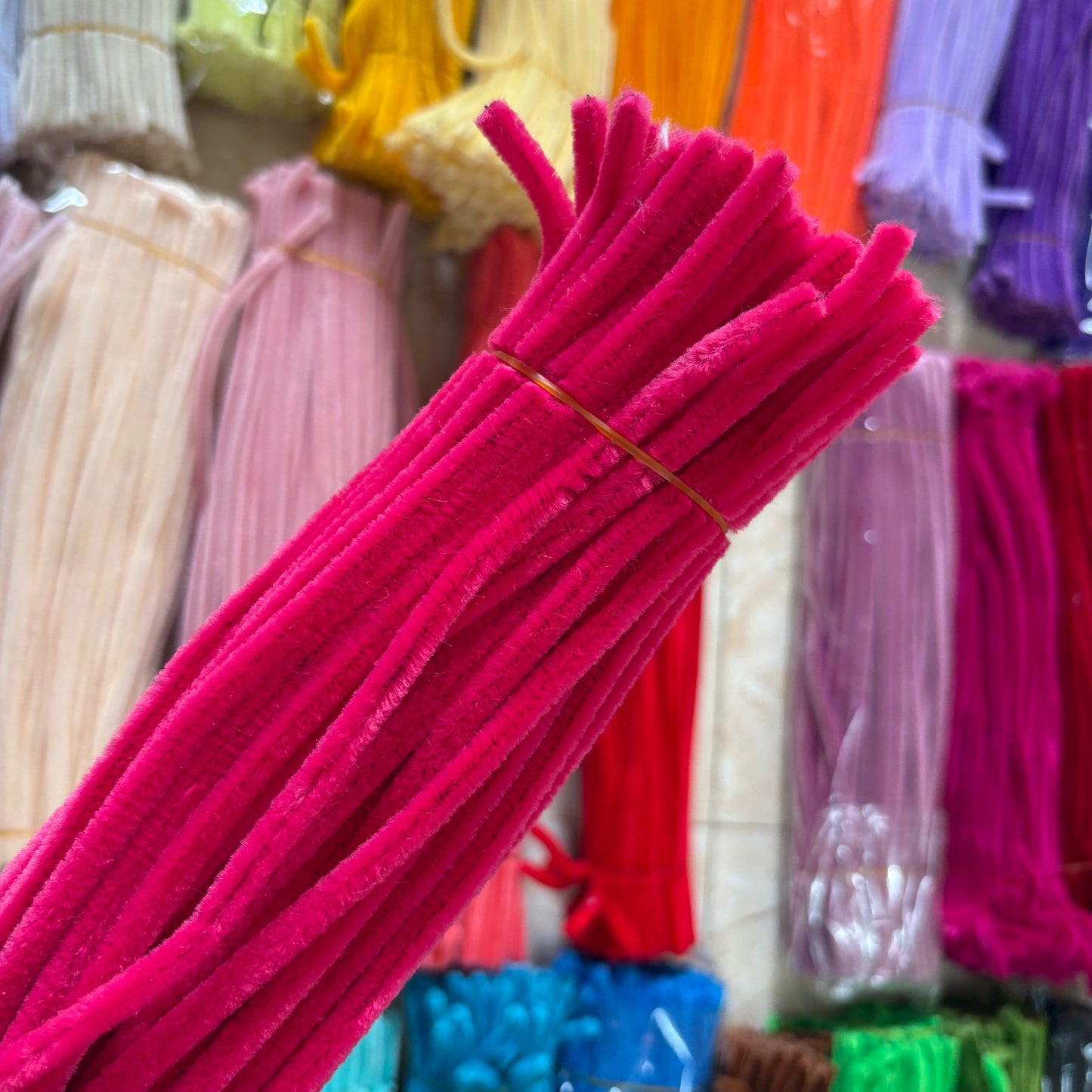 Pipe Cleaners – Premium Chenille Stems (100pcs) - Bright Pink