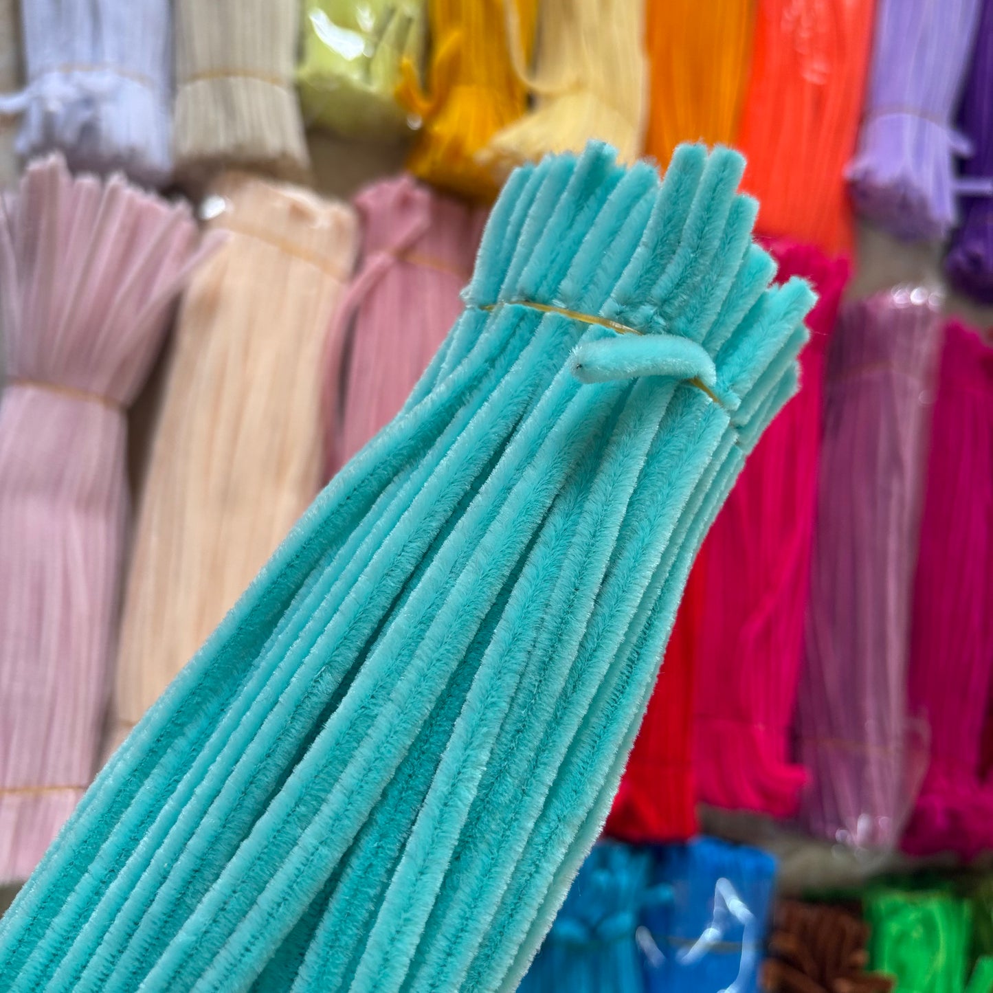 Pipe Cleaners – Premium Chenille Stems (100pcs) - Turquoise Blue