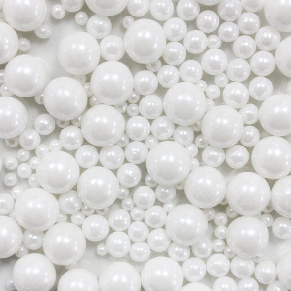 Round Pearl Beads - White