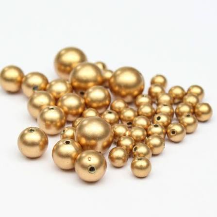 Round Pearl Beads - Golden