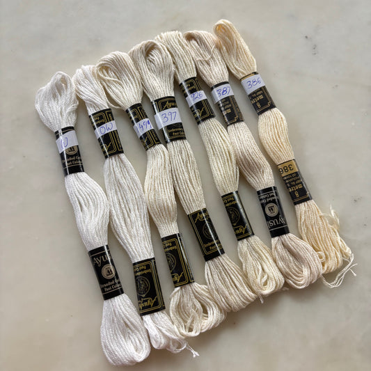 Embroidery Threads - White Hues