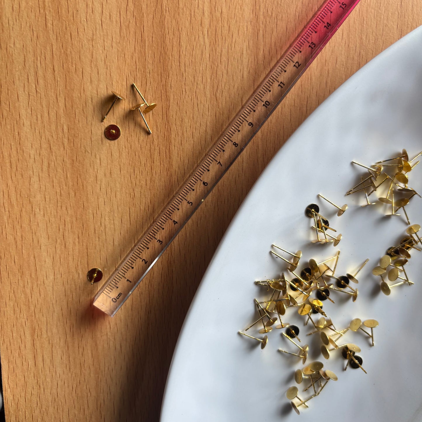 Brass with 18k Gold Plated - Back Post Earring - Anti Tarnish