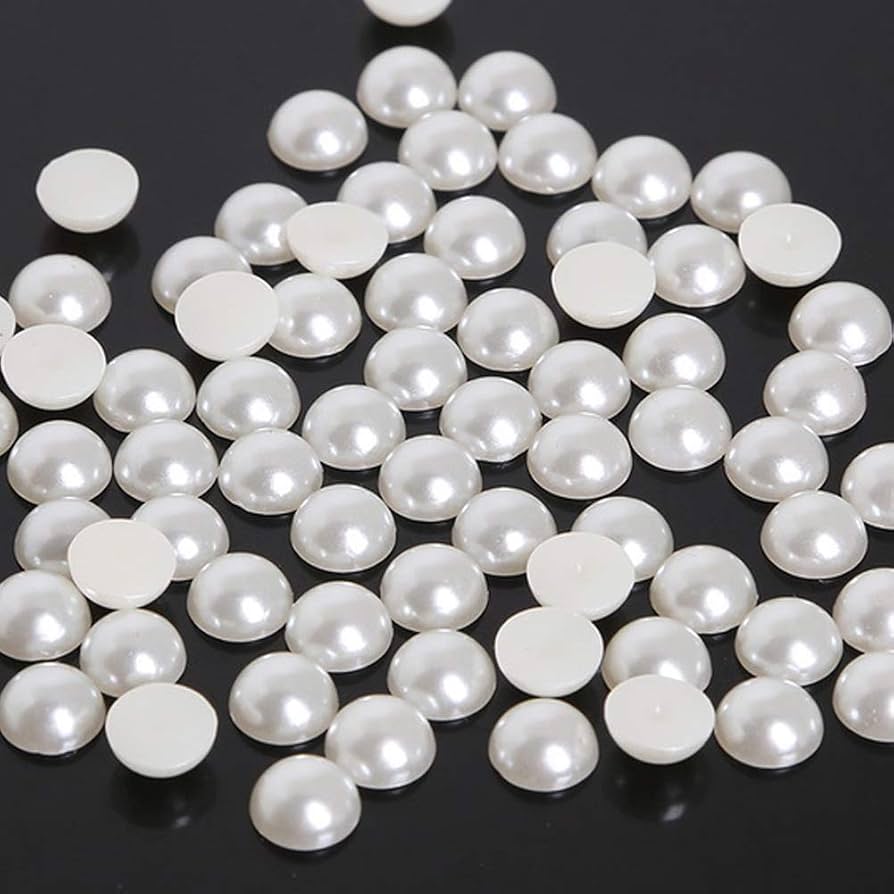 Half Pearl Beads - Off White