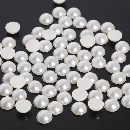 Half Pearl Beads - Off White