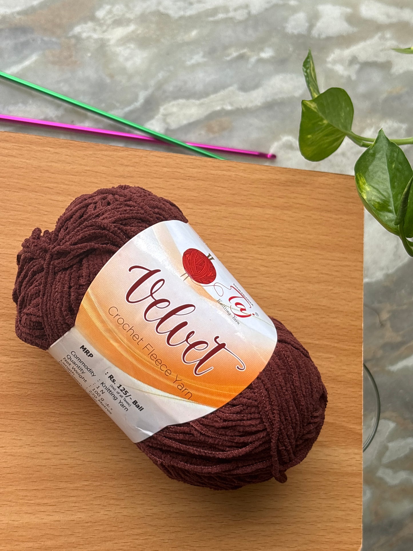 Thin Velvet Yarn - Taj Shade 06