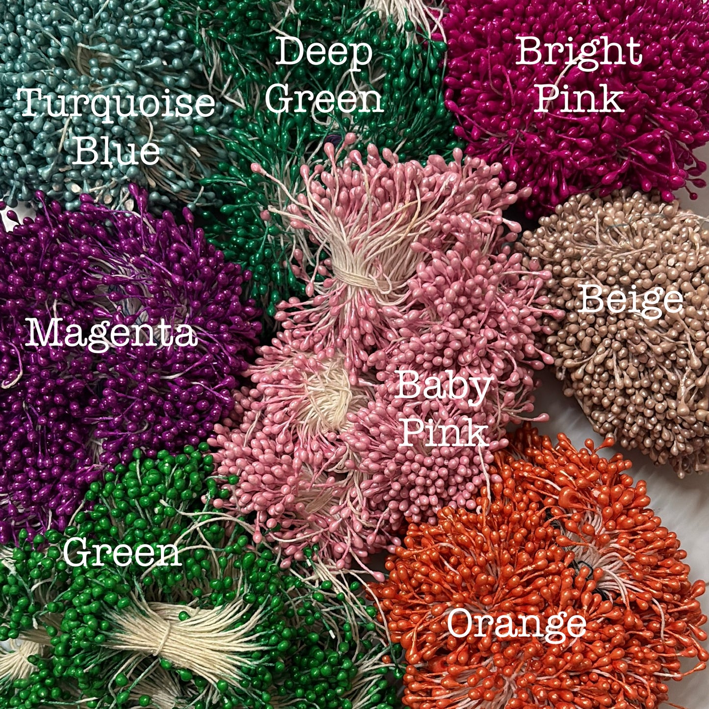 Metallic Artificial Flower Pollen for Pipe Cleaner Flowers &amp; Bouquet Making