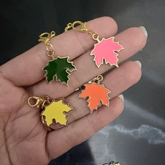 Enamel Stitch Markers Set - Maple Leaf