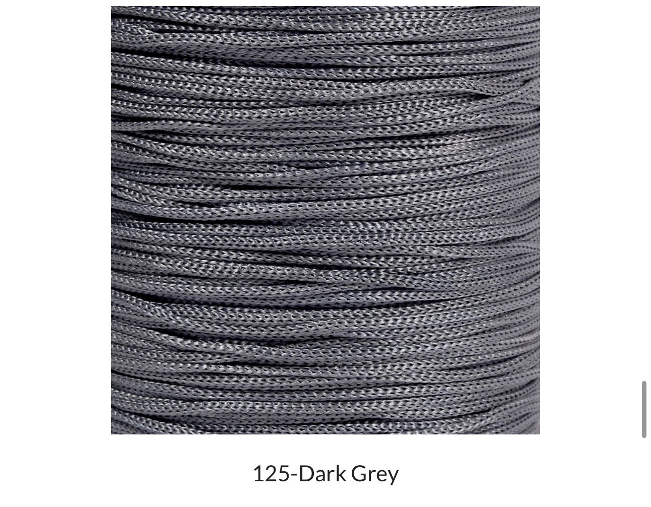 Purse Thread (1mm) - 125 Dark Grey