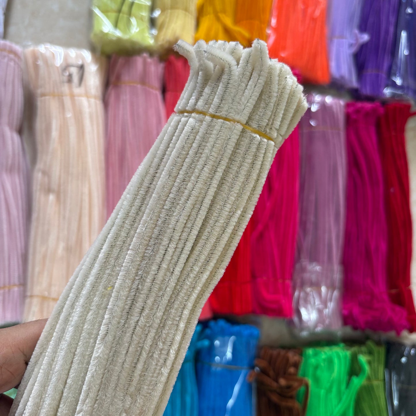 Pipe Cleaners – Premium Chenille Stems (100pcs) - Cream