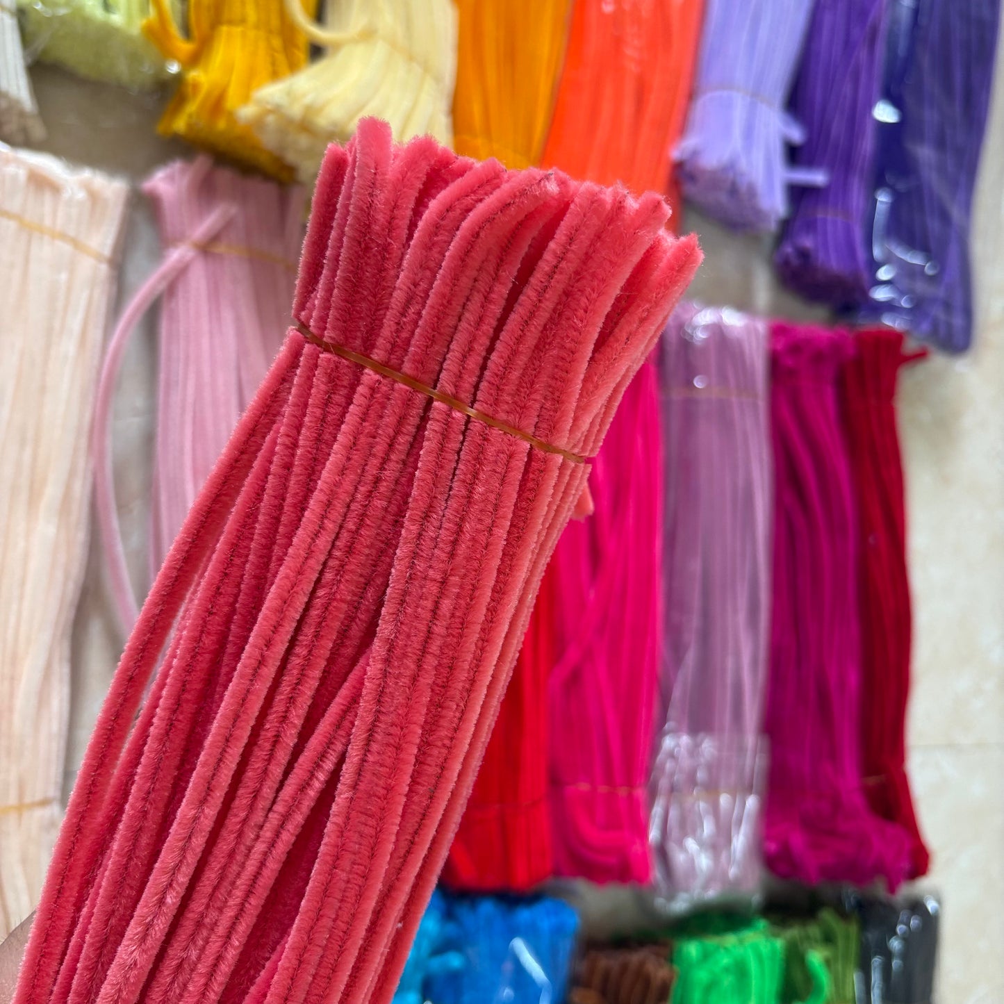Pipe Cleaners – Premium Chenille Stems (100pcs) - Deep Peach