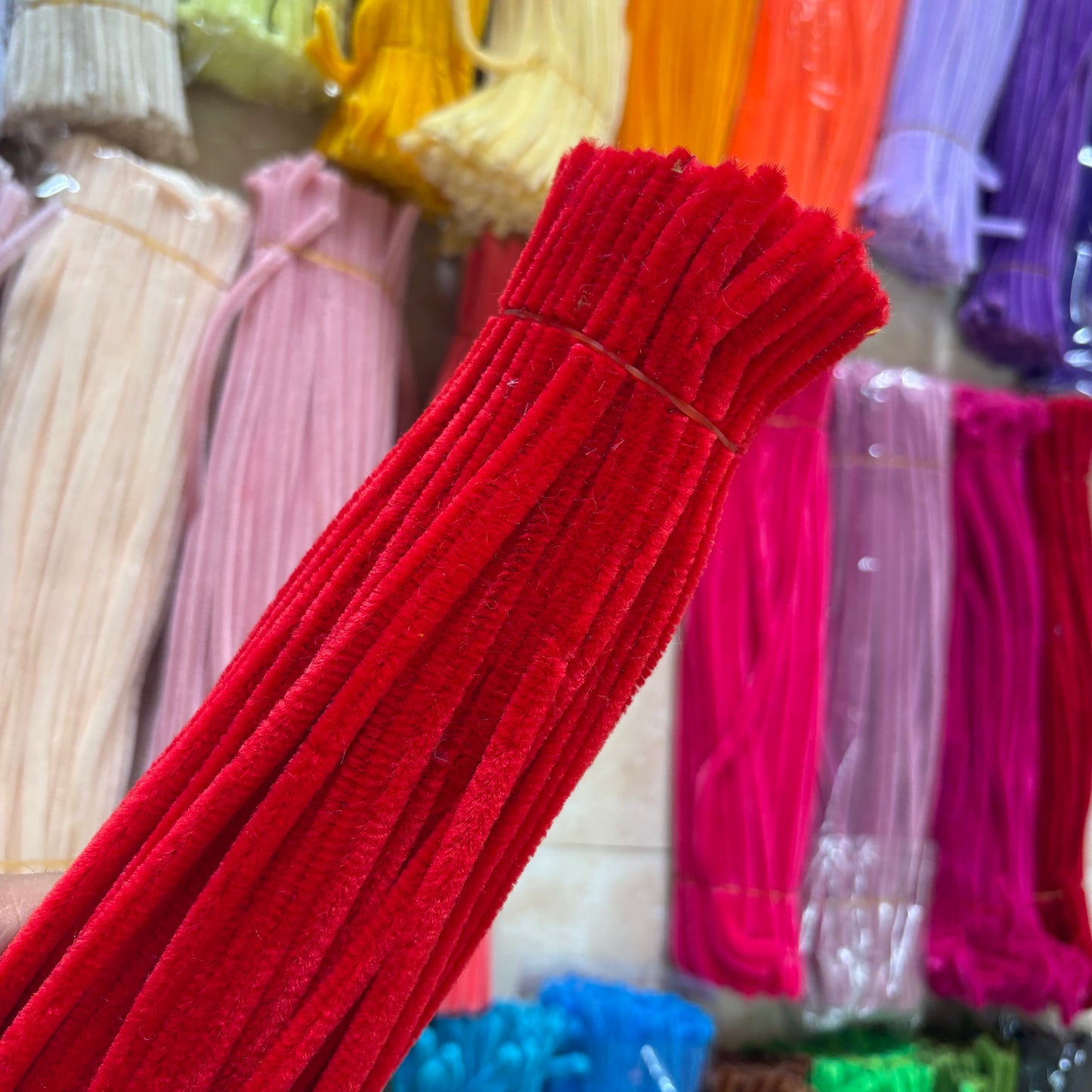 Pipe Cleaners – Premium Chenille Stems (100pcs) - Bright Red
