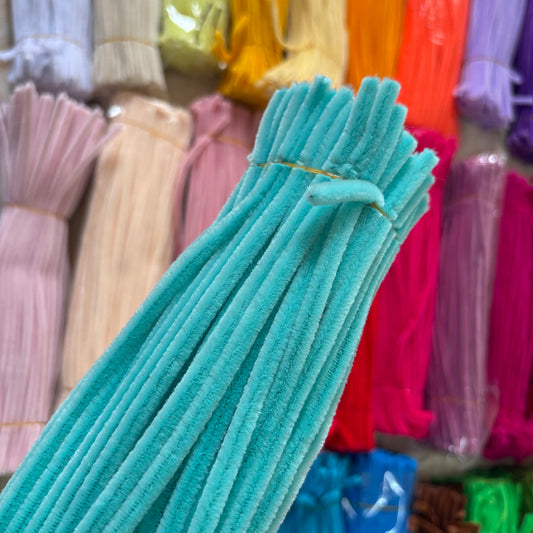 Pipe Cleaners – Premium Chenille Stems (100pcs) - Turquoise Blue