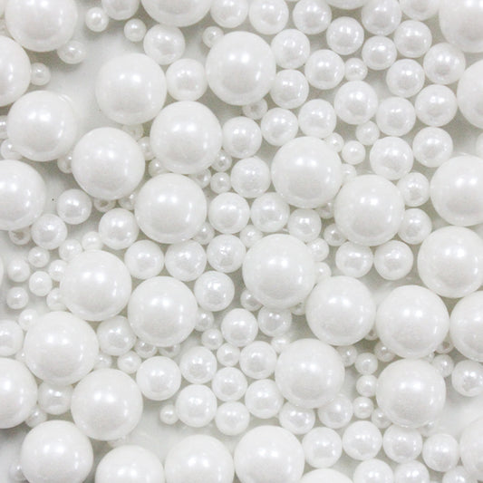 Round Pearl Beads - White