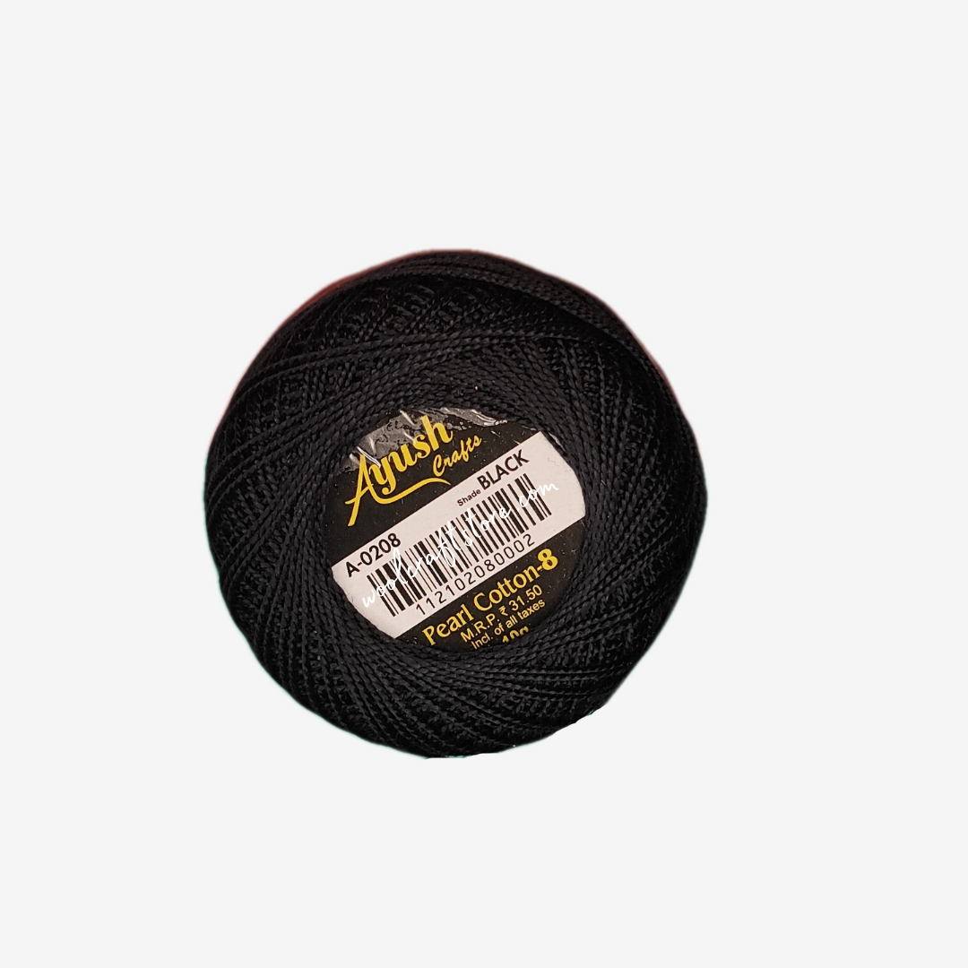 Pearl Cotton Thread No.8 - Black