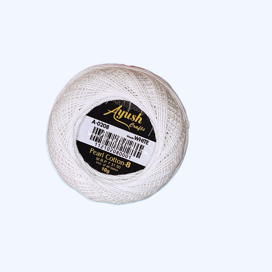 Pearl Cotton Thread No.8 - White